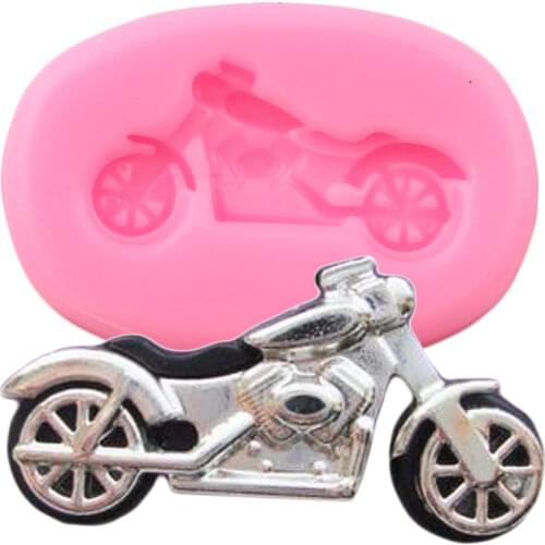 Motorcylcle Silicone Molds Baby Birthday Cake Decorating Tools Cupcake Topper Fondant Mold Candy Clay Chocolate Gumpaste Moulds