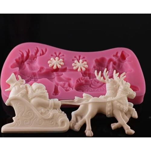 Milu Deer & Santa Claus Shape Silicone Cake Tools,3D Silicone Cake Mold, Bakeware, Soap, Jelly,Candy Tools Decorating C015