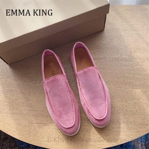 Spring Autumn Women Kid Suede Loafers Slip on Round Toe Classic Flats Shoes Casual Ladies Walk Shoes Flats Women Shoes 20201