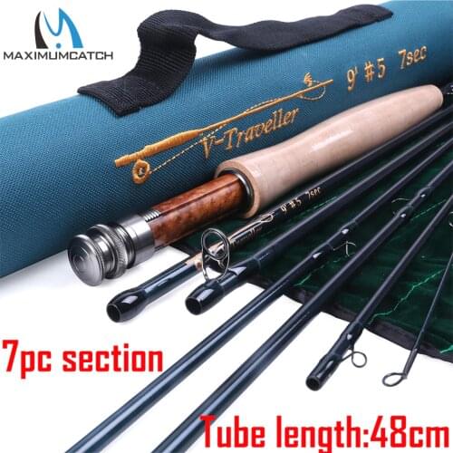 Maximumcatch Traveller Fly Fishing Rod 7sec IM10 30T+40T Carbon Fiber Fast Action with Cordura Tube For Travel 4/5/6/7/8/9WT
