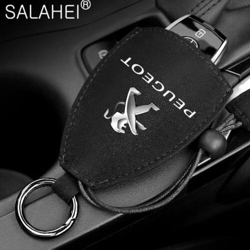 Universal High Quality Suede Car Key Case Shell For Peugeot 207 307 107 407 507 508 408 308 506 206 406 1008 5008 3008 Interior