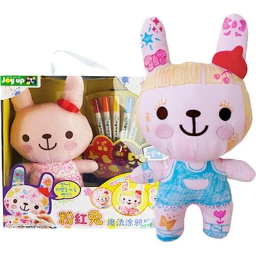 Magic Pink Rabbit Childrens Drawing Toy Doll Baby Toy Set Repeated Graffiti Color Pen
