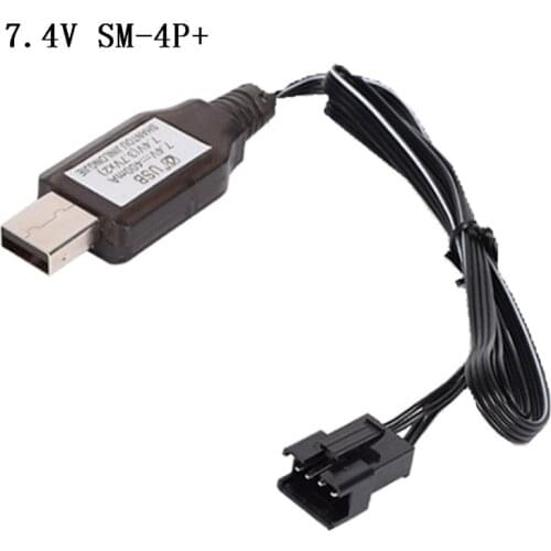 1Pc 7.4v (3.7v x2) Charger SM-4P Li-ion battery Electric RC Toys car boat USB Charge Cable