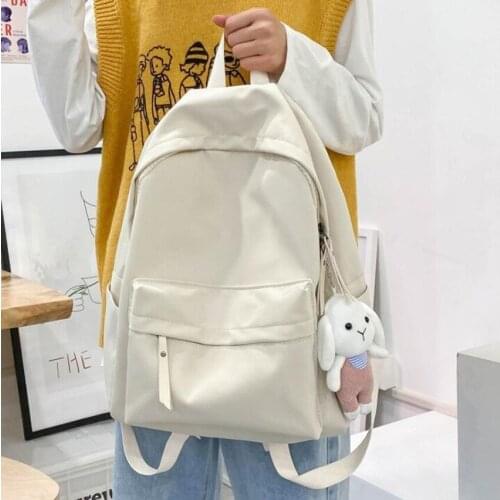 3pcs/Lot Backpack Women Nylon Plain Brief Large Capacity Sport Travel School Bags Mix Color