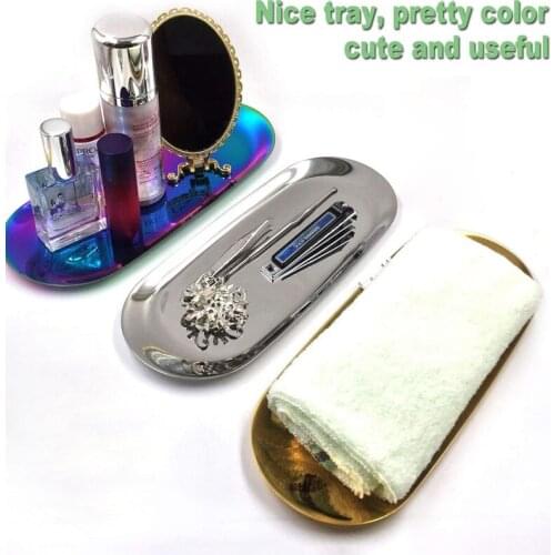 Nordic Style Gold Dining Plate Stainless Steel Dessert Plate Nut Fruit Cake Tray Decoration Kitchen Food Storage Plateau Gold