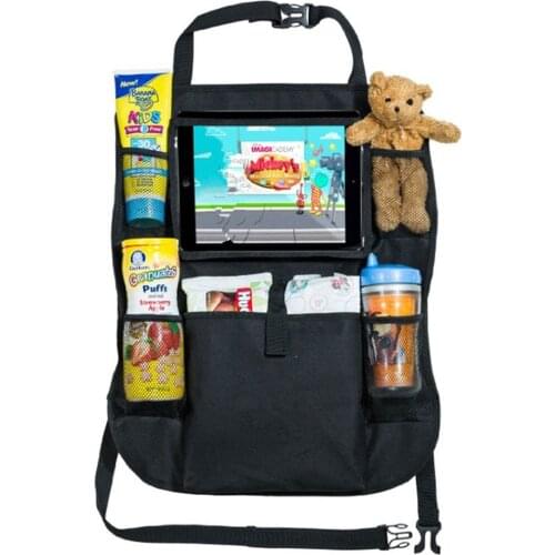 1/2 PC Car Back Seat Organizer Kids Car Backseat Cover Protector with Touch Screen Tablet Holder Kick Mats with Pocket for Toys