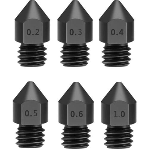 1 Piece Steel Nozzles 3D Printer Parts Reprap MK8 Hardened Steel Nozzle 1.75mm for MK8 Ender 3 CR10 CR10S hotend kit