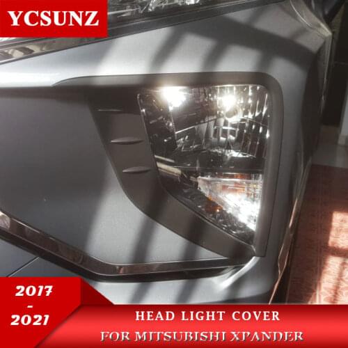 ABS head lights cover car exterior headlights lamp hoods accessories for mitsubishi xpander 2017 2018 2019 2020 2021