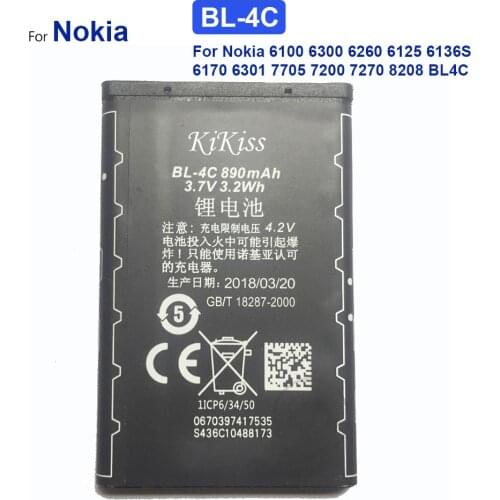 BL-4C BL 4C BL4C Battery Bateria For Nokia 6100 6125 6136 6136S 6300 6301 6102i 6170 6260 1202 1265 1325