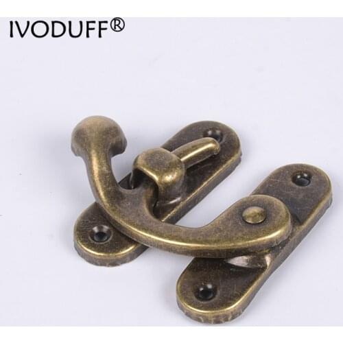 Antique Bronze Hasp Latch Jewelry Wooden Box Lock Mini Cabinet Buckle Case Locks Decorative