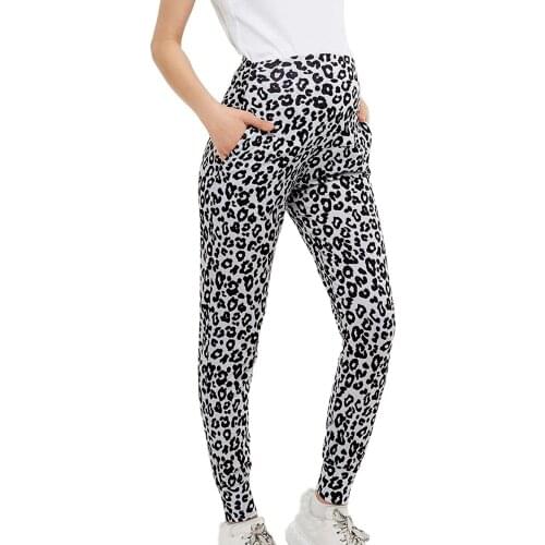 Maternity Leopard Leggings High Waist Belly Support Leggins For Pregnant Women Skinny Pants Body Shaping Postpartum Trousers