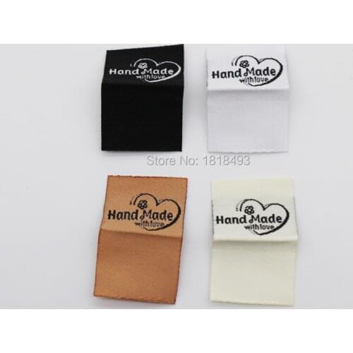 Free shipping wholesales handmade tags/woven labels for handmade items clothing label
