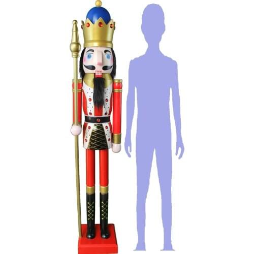 CDL 4feet/120cm/4ft/4foot Life sized large/Giant Red and white Christmas Wooden Nutcracker King & Soldier Ornament Doll K11