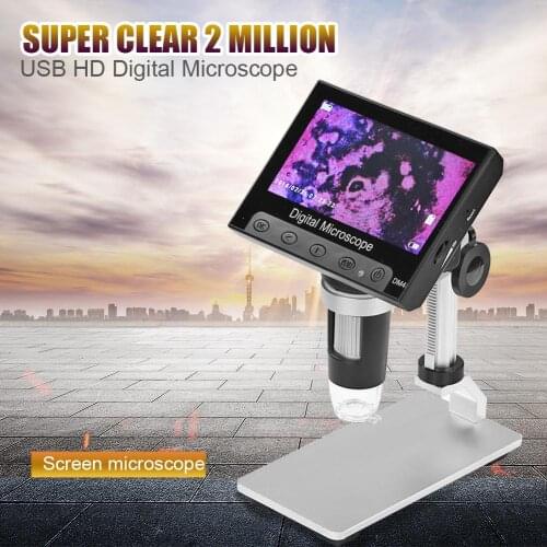DM4 USB 4.3 inch HD LCD Soldering Microscope Phone Repair Magnifier Metal Stand Scalp Inspection Anatomy Laboratory Testing