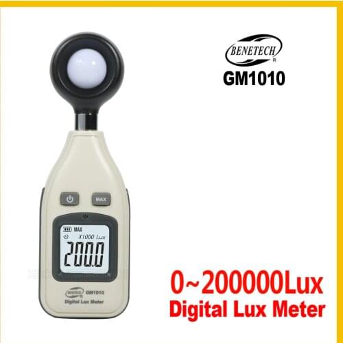 Split Light Luxmeter Meters Luxmeter Tester Measuring Range 0Lux~200,000Lux/0Fc~185,806Fc GM1010-BENETECH Free Shipping