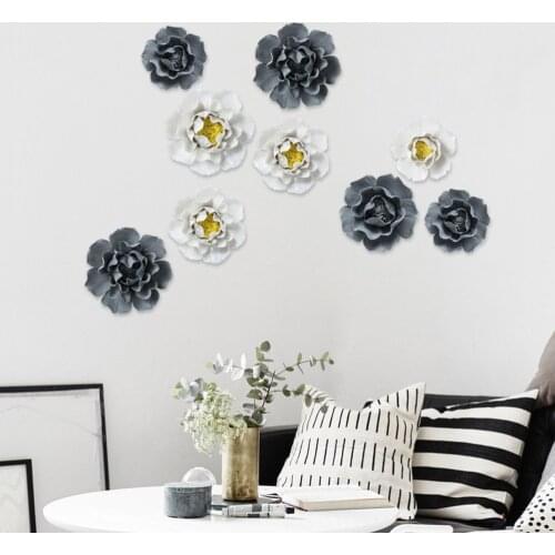 Ceramic Flower 3D Wall Hanging Ceramic White Lotus Peony Hanging Ornament 3D Gift Decor Pendant for Home Office