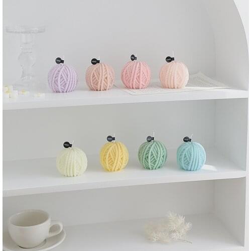 Creative Handmade Big Wool Ball Candle Aromatherapy Candle Gift Box INS Photo Props Essential Oil Scented Candle Home Decoration