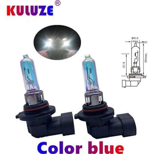 KULUZE 2 Pcs HB3 9005 12V65W Rainbow Blue Plasma P20d Car Quartz Halogen Bulb Fog Lamp Automobile Headlamp