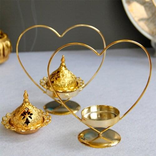Muslim Ramadan Candle Holder Moon/Love Heart Shape Home Decor For Bedroom Living Room Decoration Incense Burner
