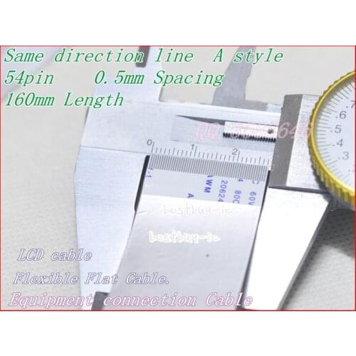 0.5mm Spacing +160mm Length +54Pin A / same direction line Soft wire FFC Flexible Flat Cable. 54P*0.5A*160MM