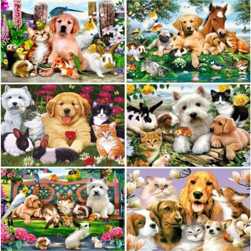 EverShine Diamond Painting Set Animal Diamond Embroidery Dog Rhinestones Art Cross Stitch 5D DIY Needlework Child Hobby
