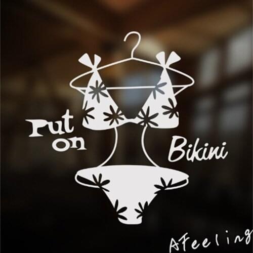 Window wall sticker Put on bikini Store window sticker garment shop sign sticker advertising poster sticker