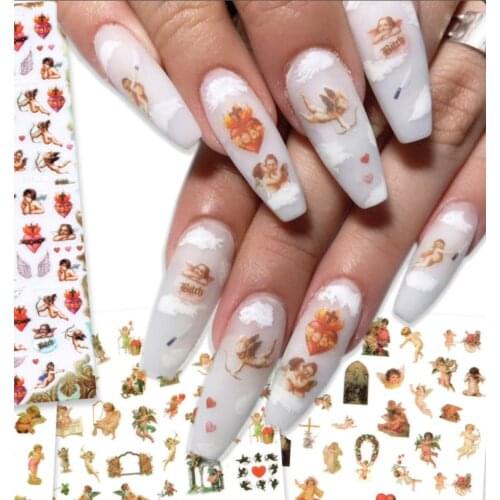 1Pc ANGEL NAIL STICKERS Cherub Popular Nail Art, Nail Decals, Nail Supplies, Nail Deco Self-Adhesive Angel Nail Art Sticker