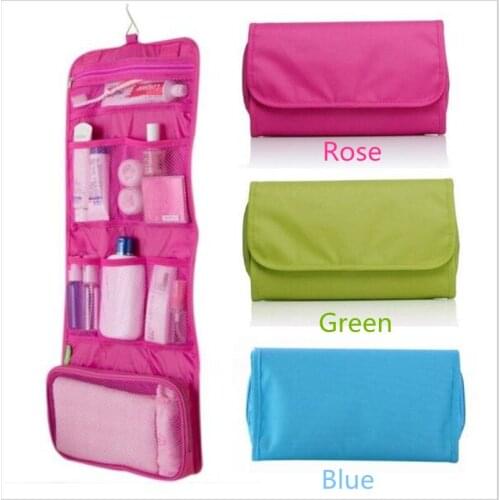 2016 New Womens Ladies Travel Toiletry Folding Hanging Wash Cosmetic Makeup Storage Bag Portable Organizer For Outdoor Camping