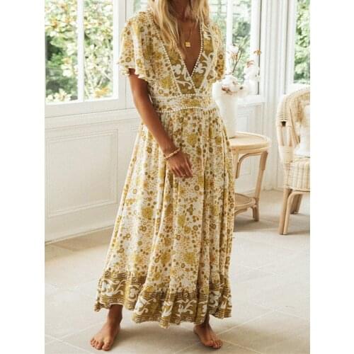 Summer 2021 new European and American fashion comfortable fashion leisure holiday printing sexy womens dress