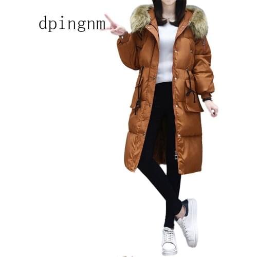 New Arrival Women Winter Jacket Fur Collar Hooded Down Cotton Female Coat parka Long Parka Warm Thicken Outwear