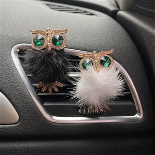 1Pcs Crystal Owl Car Air Freshener Auto Outlet Perfume Clip Interior Accessories Car-styling Vent Solid Fragrance Diffuser