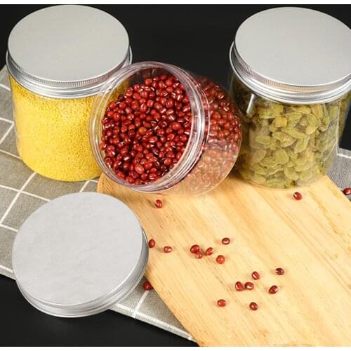 1pc Plastic PET Storage Containers Clear Empty Jars Pots Tubs Household Tool For Store Dry Food Snacks Dessert 200/300/400/500ml