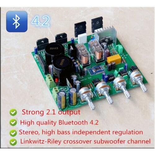 2SC5200 SA1942 150W+68W*2 LM3886 discrete subwoofer 2.1 power amplifier board kit 4.2 Bluetooth amplifier board With preamp
