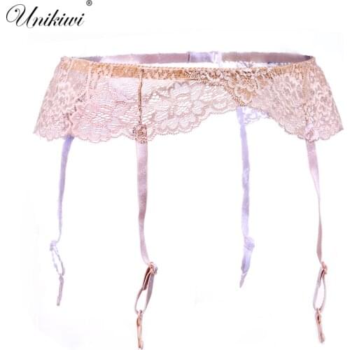 UNIKIWI Sexy Womens Garters Floral Lace Garter Belt.One Size Suspenders Belt.Ladies Garter Goth Wedding Stocking Belt.C-0431