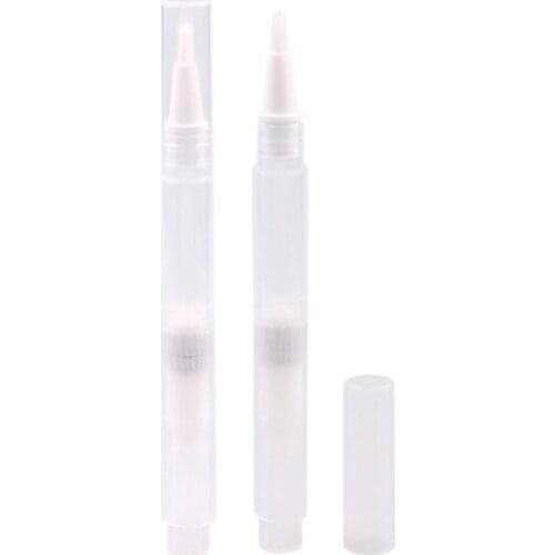50pcs/lot 3 ml Pens Empty Nail Oil Pen with Brush Tip, Cosmetic Lip Gloss Container Applicators Eyelash Growth Liquid Tube