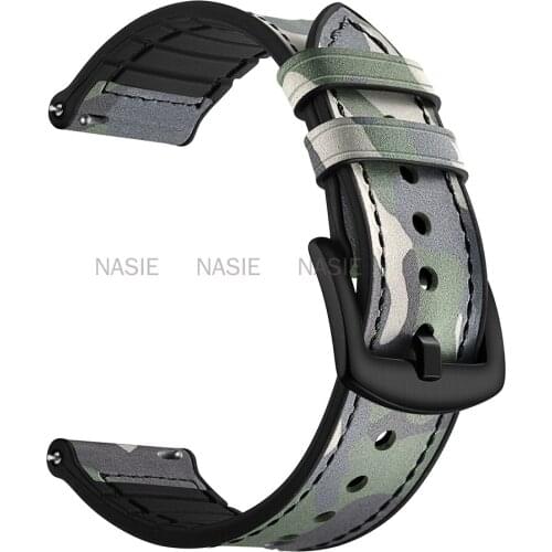 Correa Bands for Samsung Galaxy Watch 4 Classic 42mm 46mm Leather Silicone Strap for Galaxy Watch 4/Active 2 40mm 44mm Bracelet