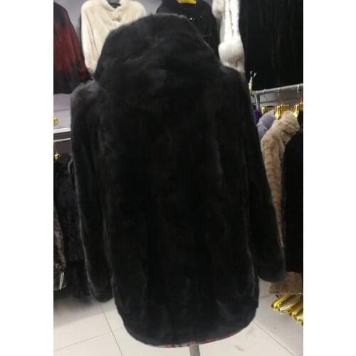 Real Piece Mink Fur Coat Jacket Winter Women Fur Warm Outerwear