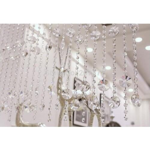 Modern 1meter Crystal Beads Chain 20pieces/lot CRYSTAL Beads Home/WINDOW/DOOR CURTAIN Decoration,Lighting DIY Accessories Parts