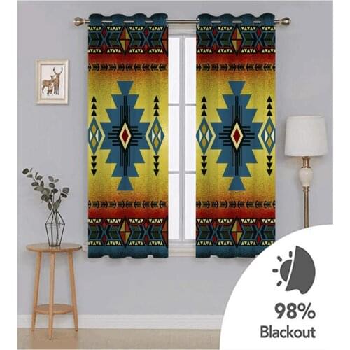 Modern Bohemian retro ethnic style half-Blackout Curtain Polyester Fabric For Living room Bedroom Drapes Decor Custom any size