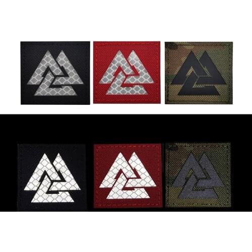 1 Pc Reflective Viking Symbol Badge Military Battle Hook and Loop Night Recognition Cap Backpack Hat Leather Jacket Applique