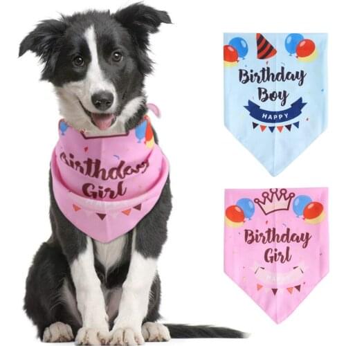 Cats and Dogs Triangle Bandana Dogs Birthday Saliva Bandage Dog Collars Pet Birthday Decorations