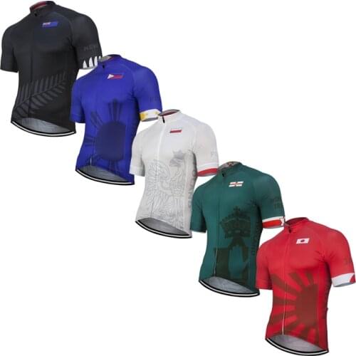 Choose 2021Zealand Philippines Japan Poland Northern Ireland New Summer Red blue white black Cycling Jersey Breathable Quick Dry