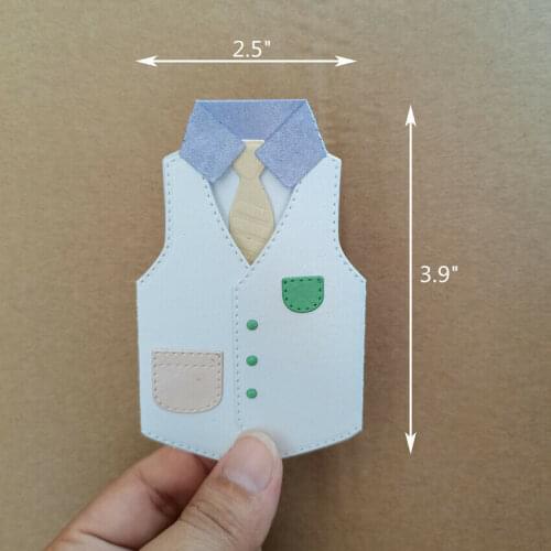 L-Sunday Die Cuts Vest Tie Metal Cutting Dies Stencils Scrapbooking Embossing Paper Craft Card Making Decorate