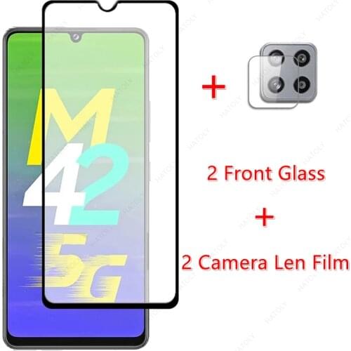 2PCS For Samsung Galaxy M42 Tempered Glass for Samsung Galaxy M42 5G M62 M32 M12 M02 M02s Glass Film Screen Protector Len Film
