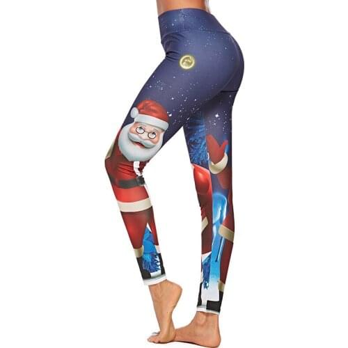 Christmas Digital Printing Fitness Leggings Women Push Pu Slim Pants Sportswear Leggings
