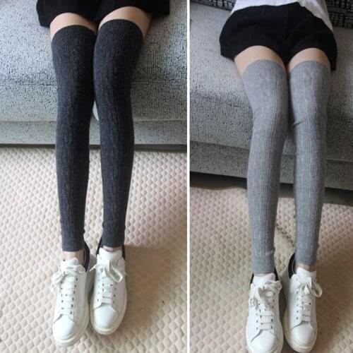 Over Knee Women Winter Warm Leg Warmers Rabbit Wool Solid Long Leggings Thicken Pile Socks Boot Covers Beenwarmers Girls LWB014