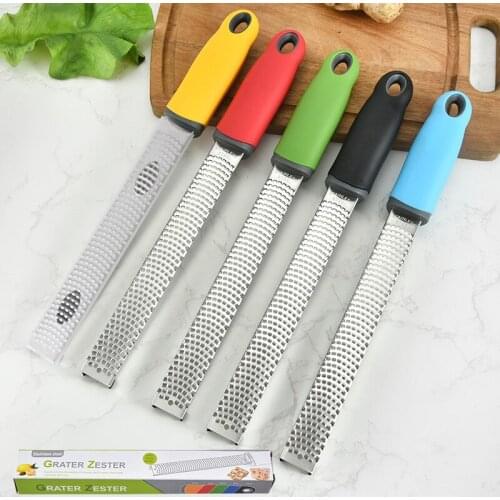 1pc Random Color Citrus Lemon Cheese Grater Stainless Steel Mill Cheese Grater Tools Chocolate Lemon Zester Fruit Peeler