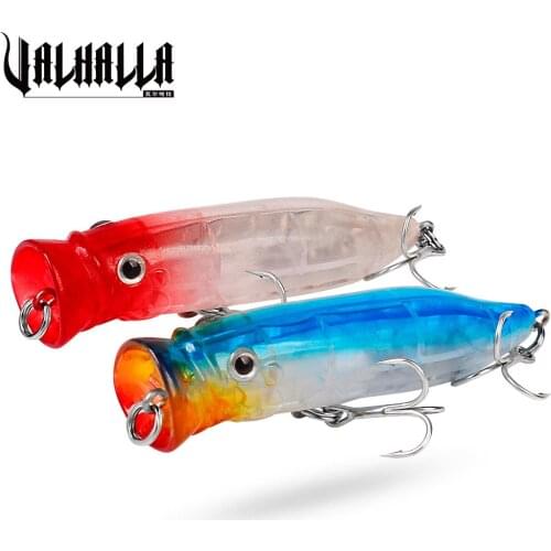 VALHALLA 1pc Fishing Lure Long Cast Popper 7cm 9g Topwater Bass Artificial Hard Bait Crankbait Float Wobblers Peacs Tackle Isca