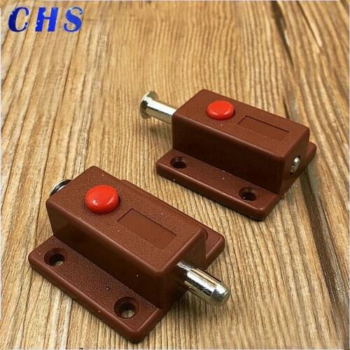 2pcs Window Cabinet Push Button Spring Load Automatic Door Bolt Latches Lock
