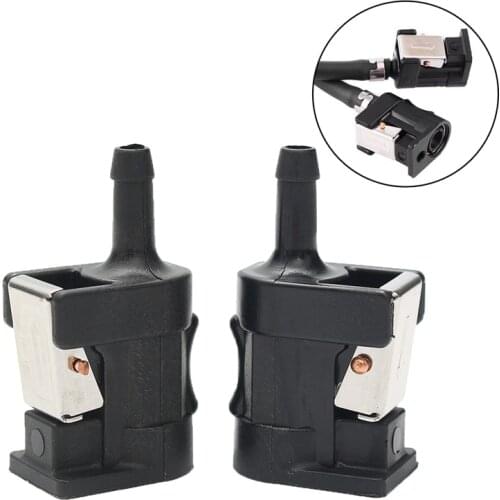 2Pcs For Yamaha Outboard Motor Engine Fuel Line Tank Connector Black Plastic 6mm Hose Arrow Marked On Body 2.1x3.3x6.1cm